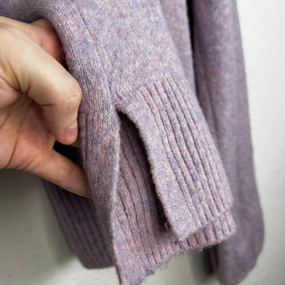 Madewell Payton Pullover Sweater in Coziest Yarn Heather Lilac XS Wool Alpaca - Picture 6 of 9